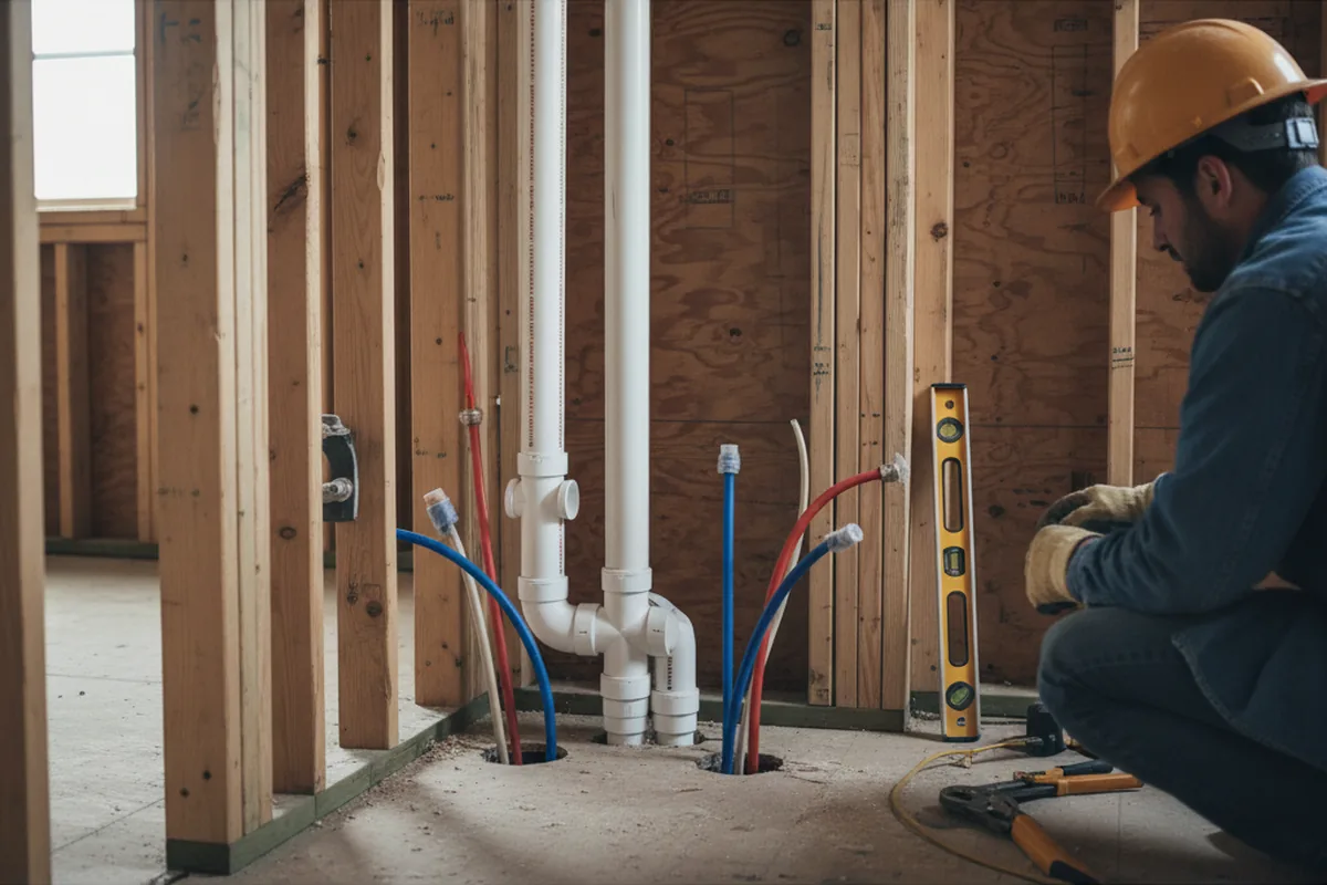 Drain and supply rough-in during Leak Detection in Jersey